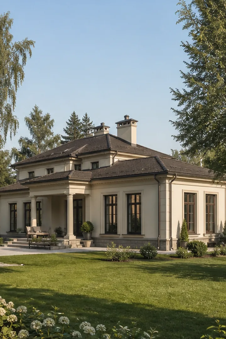 Классический фасад частного дома, пример 3